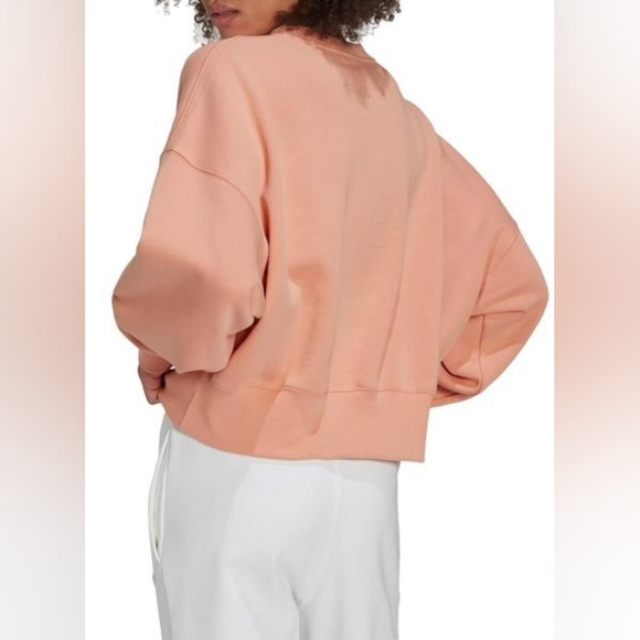 Adidas Adicolor Essentials Fleece Sweatshirt in Coral - Size M - Picture 2 of 8